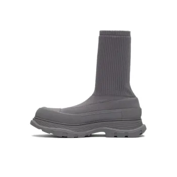 Alexander McQueen Graffiti Knit Tread Slick Boot Grey