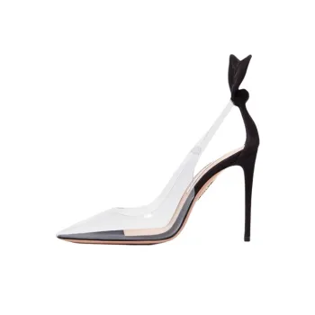 AQUAZZURA Bow Detail Transparent Stilettos