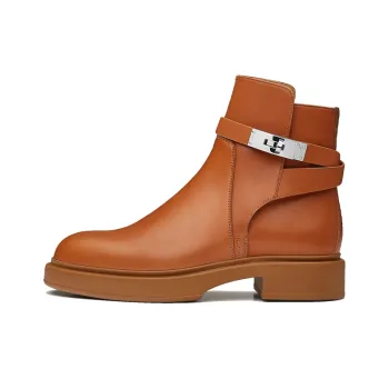 HERMES Veo Ankle Boots Women's Brown