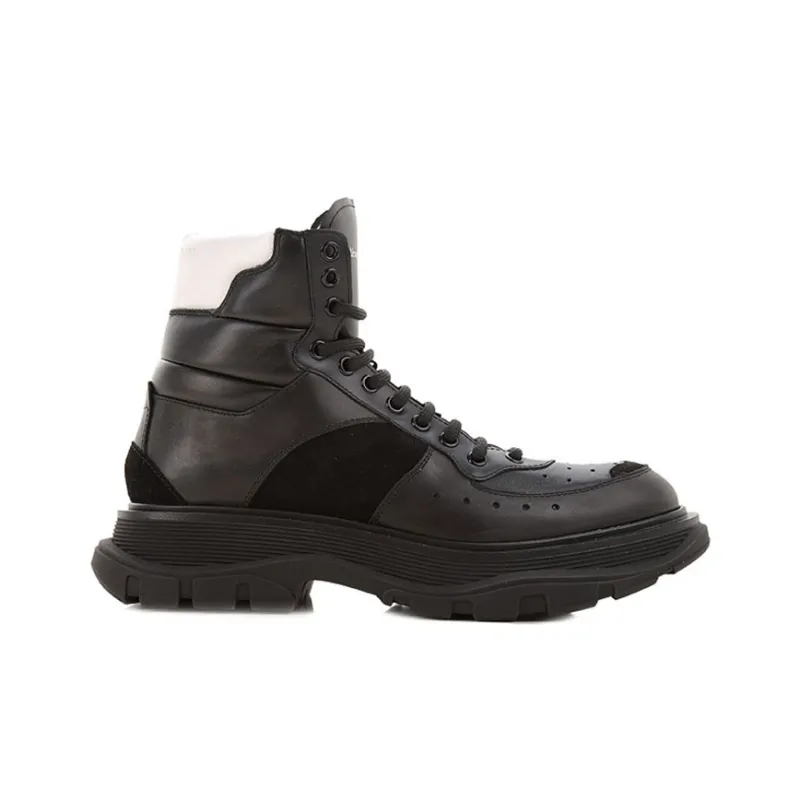 Alexander McQueen Leather Ankle Boots 'Brown Black'-1