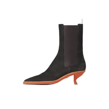 THOM BROWNE Brogued Wing-tip Chelsea Boot With Sculpted Heel