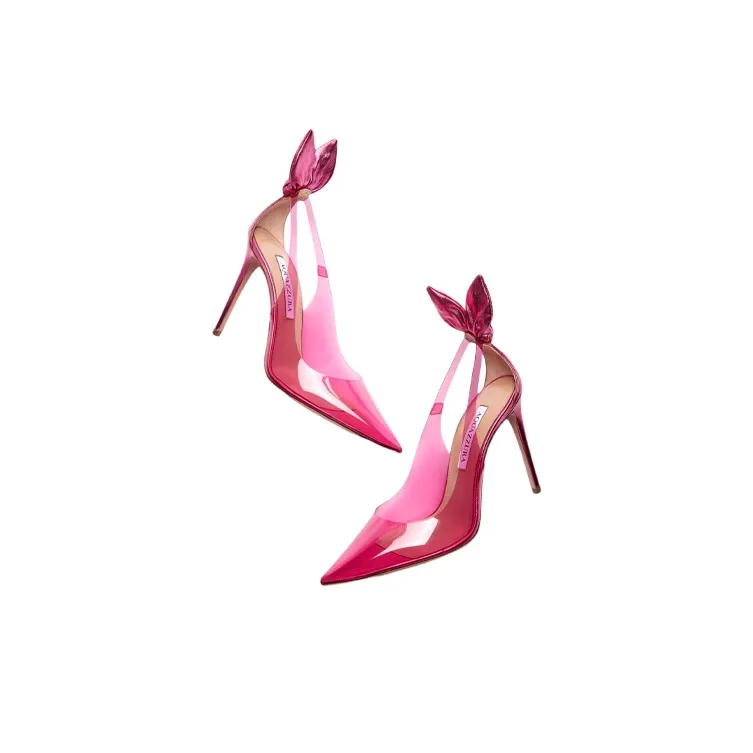 AQUAZZURA Plexi Slim Heel High Heels Women's Pink-3