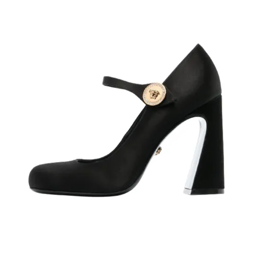 FANSIZHE Chunky Heel High Heels 11cm Women's Black