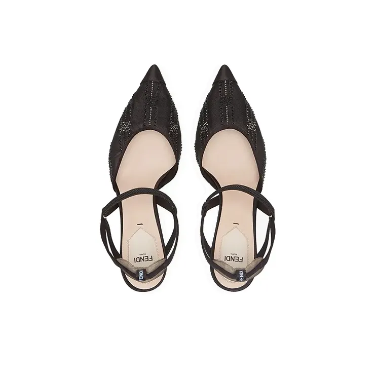 FENDI Colibri Slim Heel High Heels 8.5cm Women's Black-3