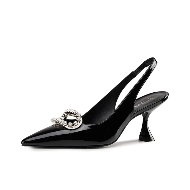 Stuart Weitzman/SW Blingring Xcurve 75 High Heels Women's Black-2