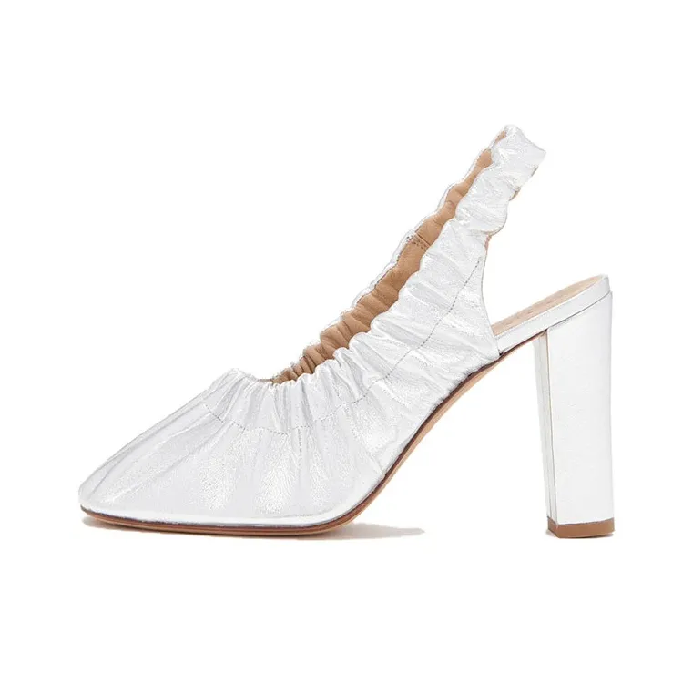 Ulla Johnson Chunky Heel High Heels 9.5cm Women's Silver-0