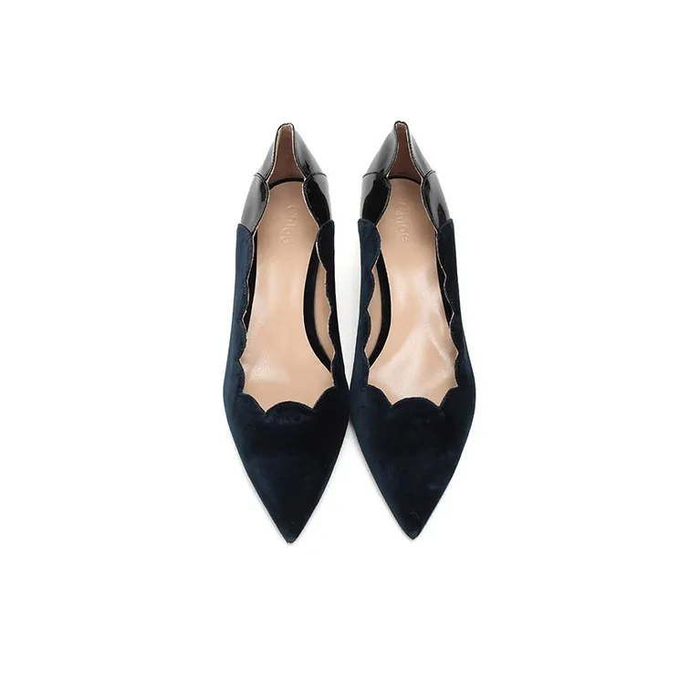 Chloe Lauren Slim Heel High Heels Women's Blue Black-3