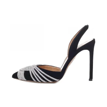 AQUAZZURA Gatsby Sling Slim Heel High Heels 10.5cm Women's Black