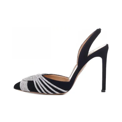 AQUAZZURA Gatsby Sling Slim Heel High Heels 10.5cm Women's Black