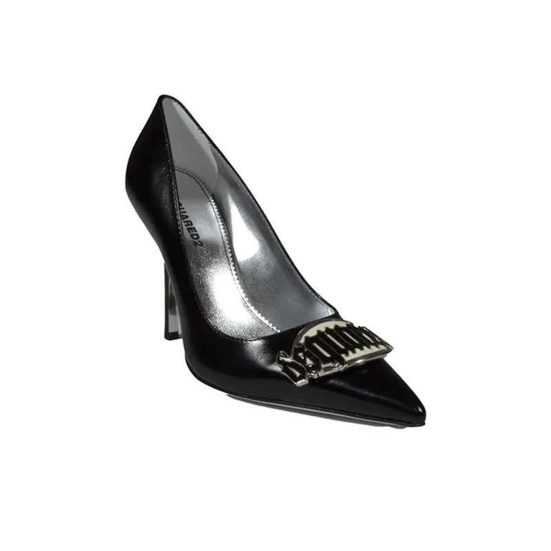 DSQUARED 2 Logo Plaque Pointed Toe Pumps-2