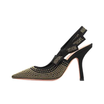 DIOR J'Adior Slim Heel High Heels 10cm Women's Yellow Brown