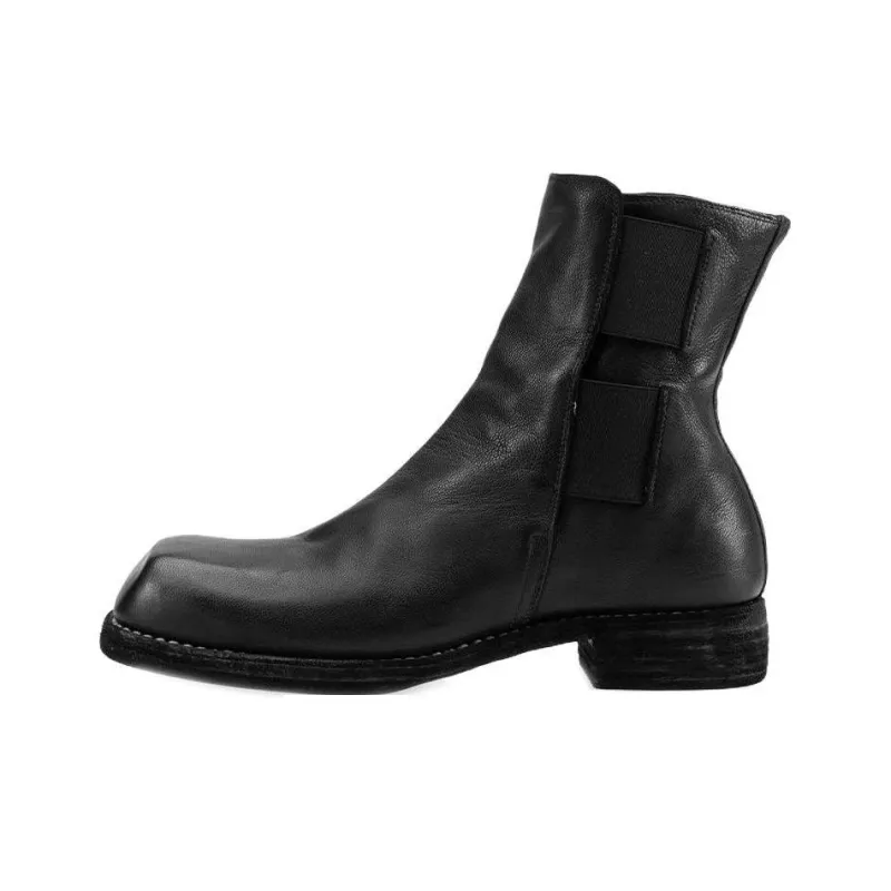 GUIDI Short Chelsea Boots Unisex Black-0