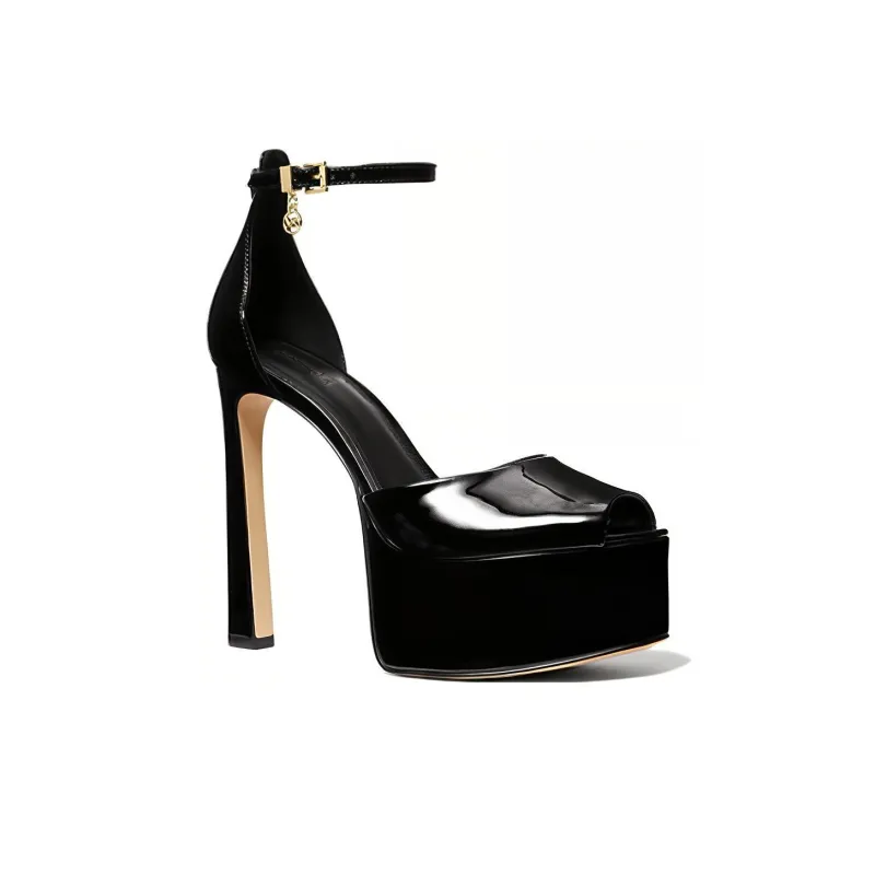 MICHAEL KORS Martina Slim Heel High Heels 12cm Women's Black-2