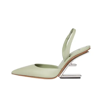 FENDI First Irregular Heel High Heels 9.5cm Women's Green