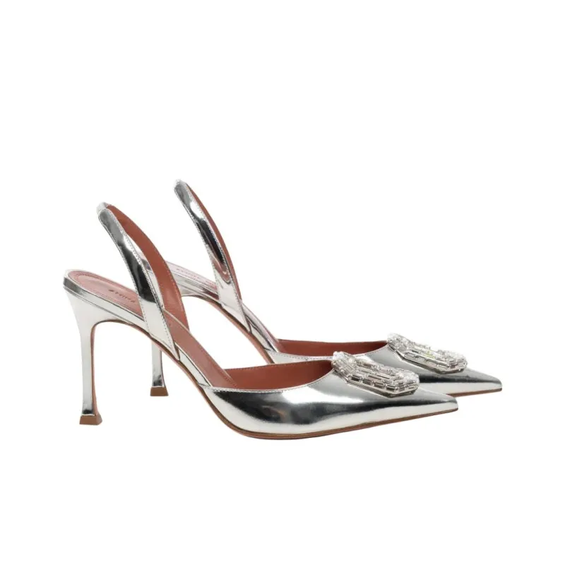 AMINA MUADDI Camelia Pointed Toe Slingback Pumps-2