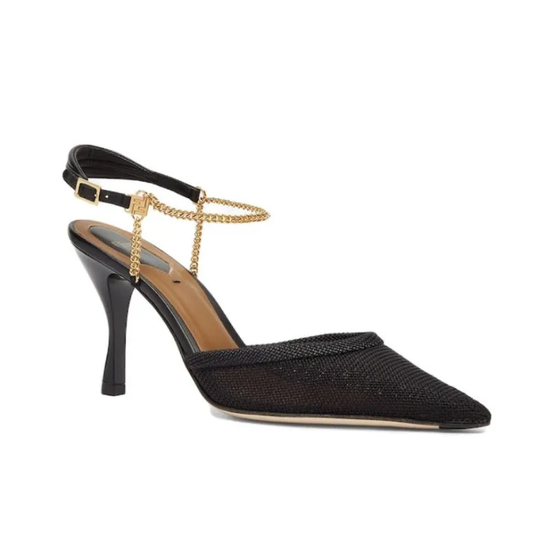 FENDI Colibrì Lite Slim Heel High Heels 8.5cm Women's Black-2