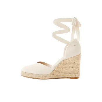 REFORMATION Camilla Wedge Heel High Heels 11cm Women's White