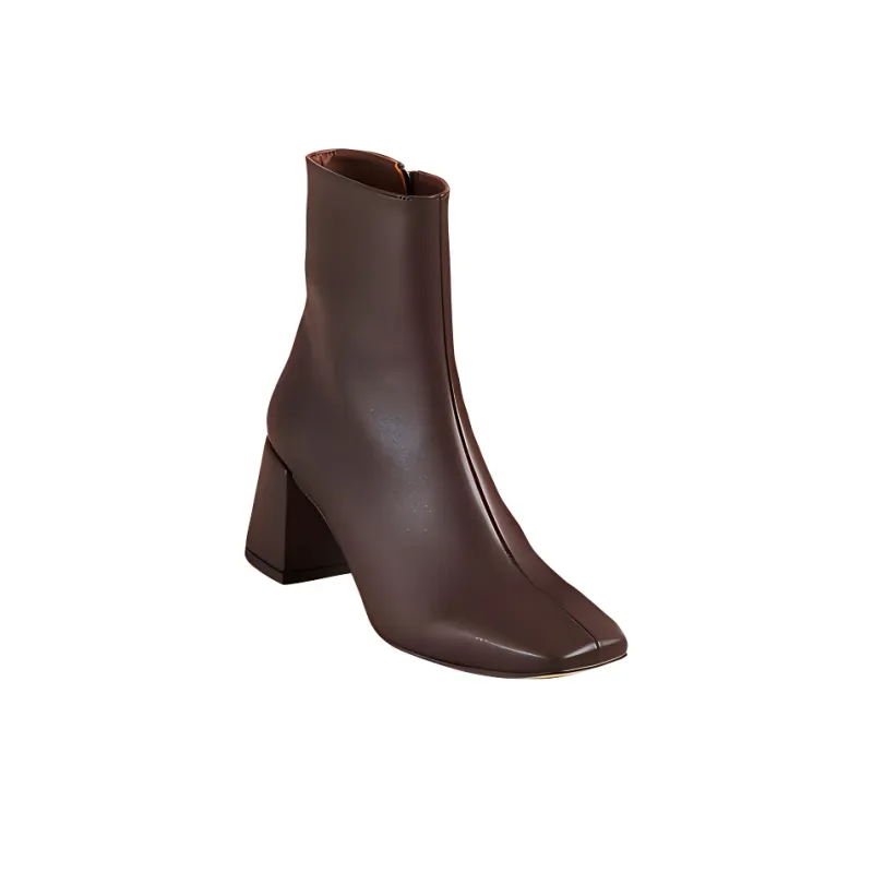 ALOHAS Watercolor Ankle Boots 6.5cm Women's Brown-1