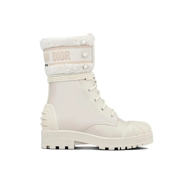 DIOR D-Major Mid-Calf Boots Women's Ecru-1