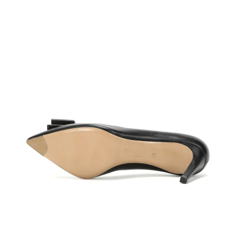 FERRAGAMO Pre-Owned Décolleté 75mm Vara-bow Leather Pumps-5