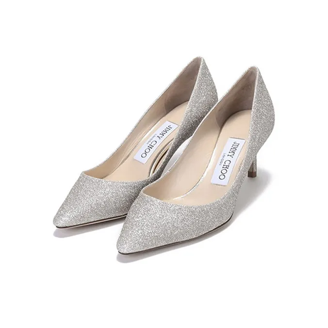 Jimmy Choo ROMY Zhou Yangjie High Heels 6cm Women's Platinum-2