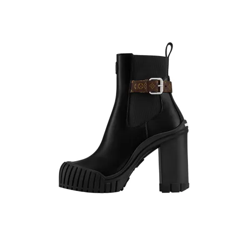 LOUIS VUITTON Ruby Short Chelsea Boots 8cm Women's Black