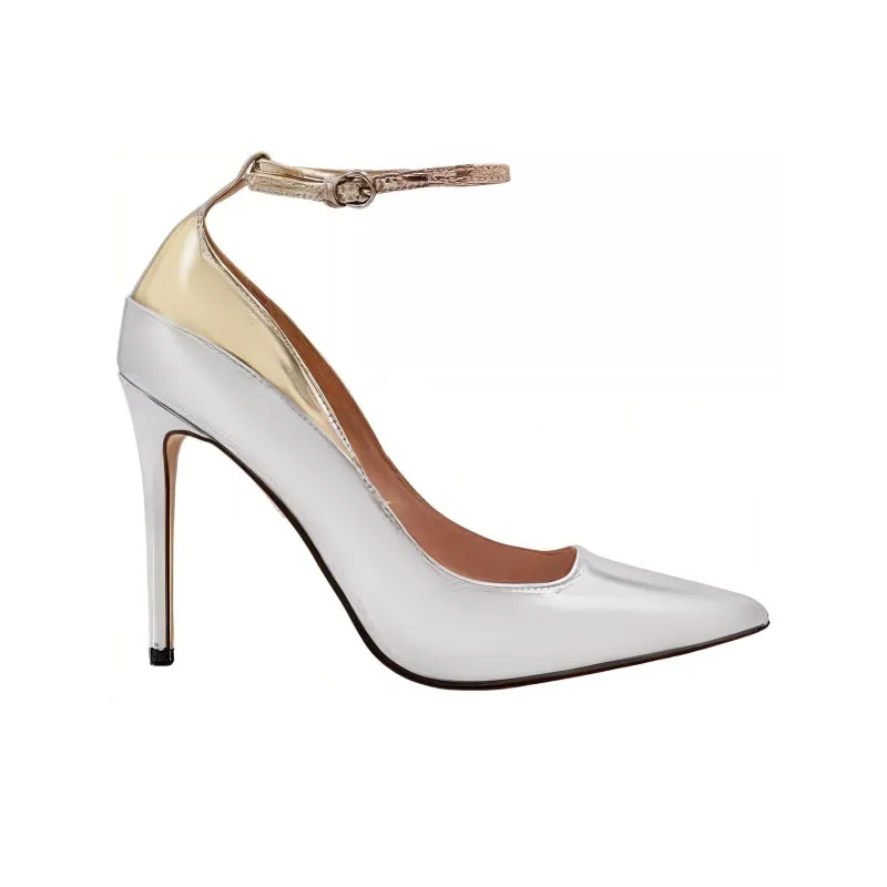 PINKO Slim Heel High Heels 10.4cm Women's Silver-3