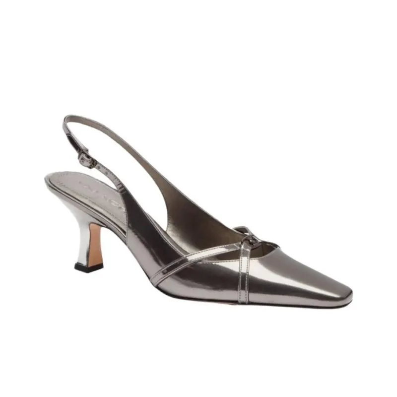 COACH Rowyn Block Heel High Heels 6.5cm Women's Silver-2