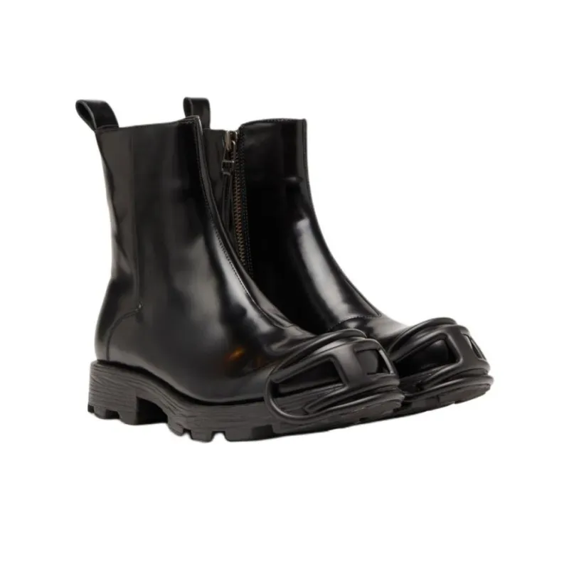 DIESEL D Hammer Round Toe Ankle Boots-3