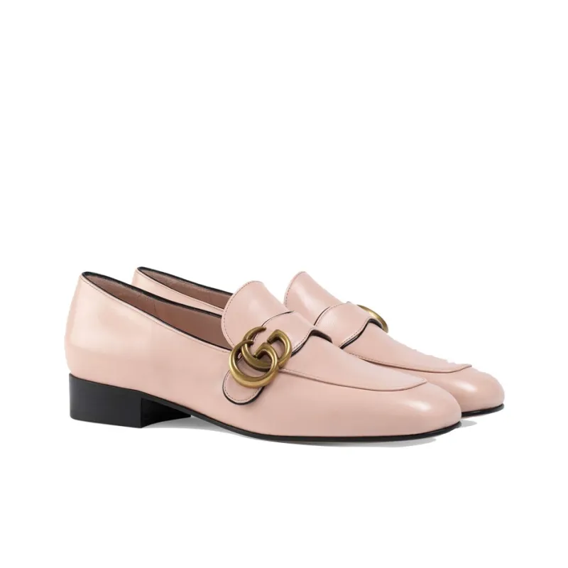 GUCCI Double G Leather Loafers-2