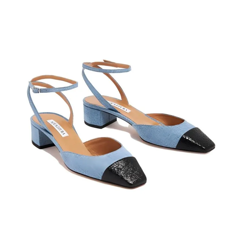 AQUAZZURA Square-toe Denim Pumps-4