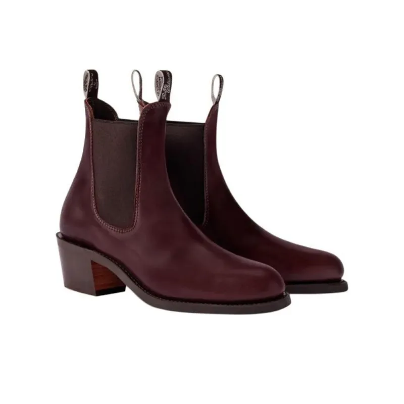 R.M.WILLIAMS Rosebery Short Chelsea Boots Women's Red Brown-2