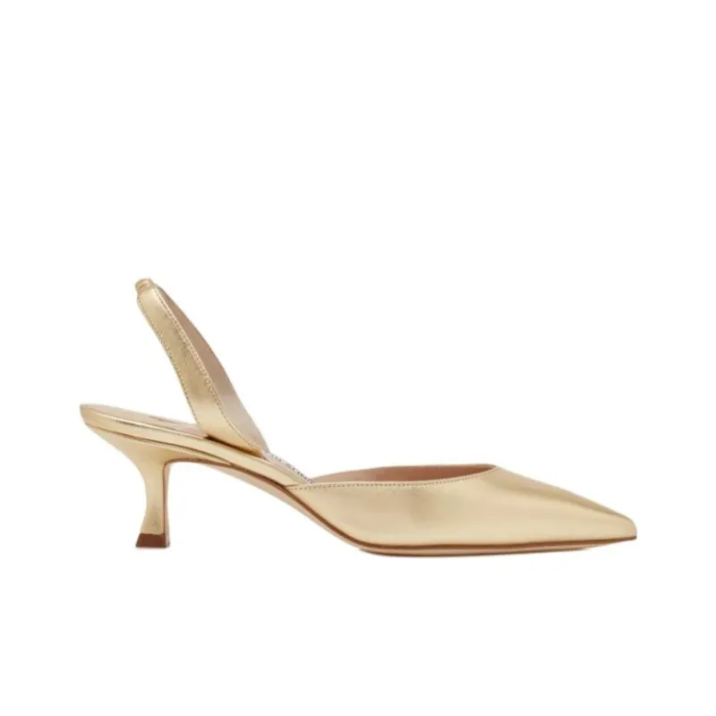 MANOLO BLAHNIK Carolyne Slim Heel High Heels 5cm Women's Gold-1