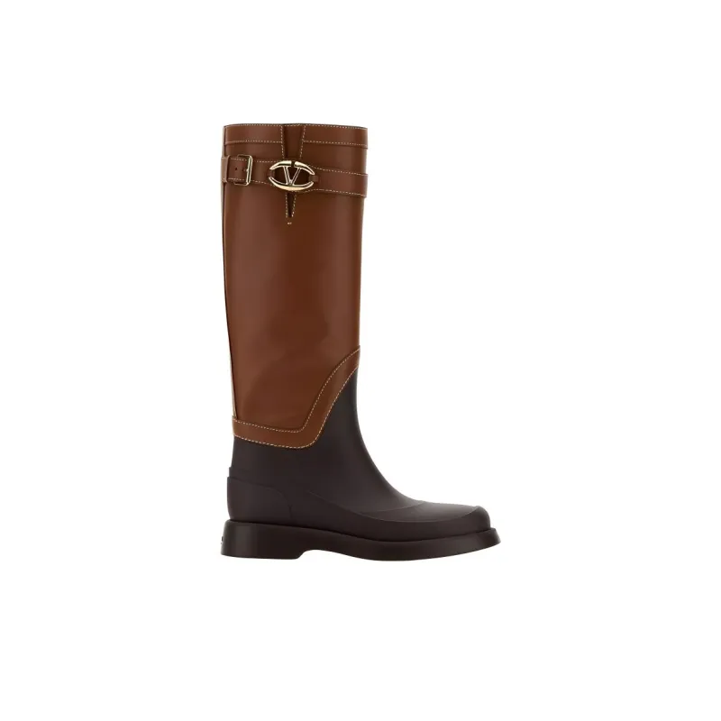 Valentino VLogo Plaque Round Toe Boots Women's-1