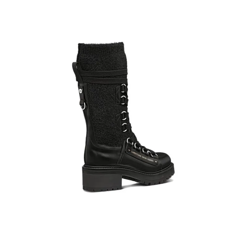 DIOR D-Fight Mid-Calf Boots Women's Black-3