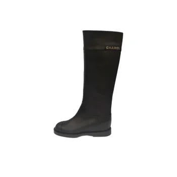 CHANEL Knee-high Boots Women's Black