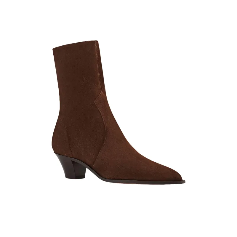 AQUAZZURA Brunswick Ankle Boots 4.5cm Women's Coffee-2