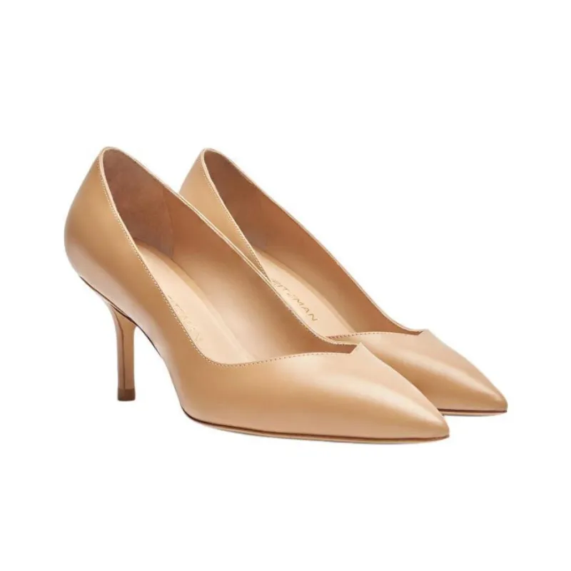 Stuart Weitzman/SW Eva Slim Heel High Heels 7.5cm Women's Dark Beige-2