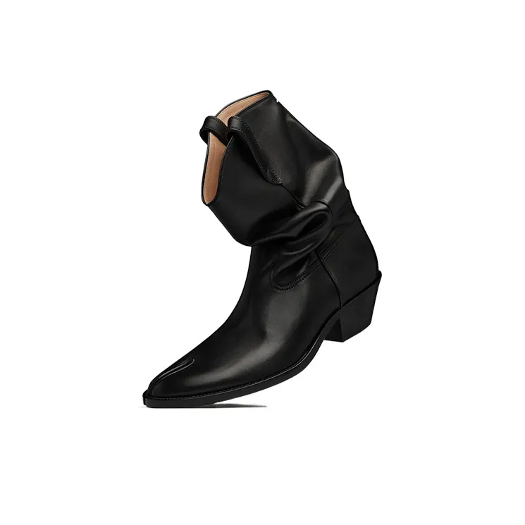 Maison Margiela Tabi Toe Ruched Leather Boots-1