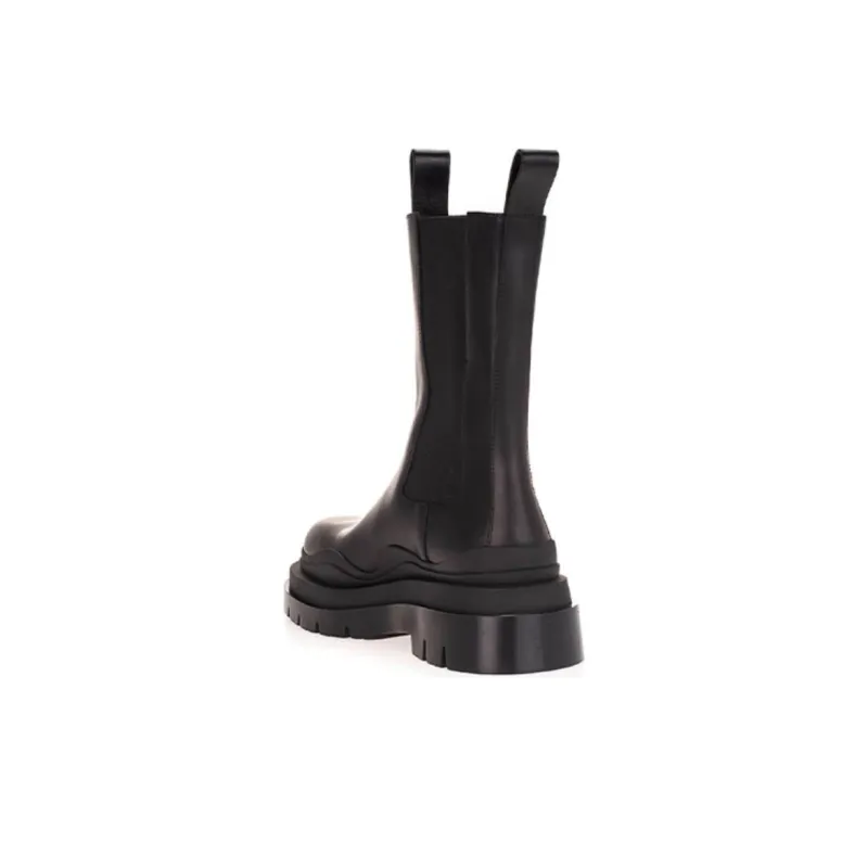 Bottega Veneta Tire Chelsea Crew Chelsea Boots Women's Black-3