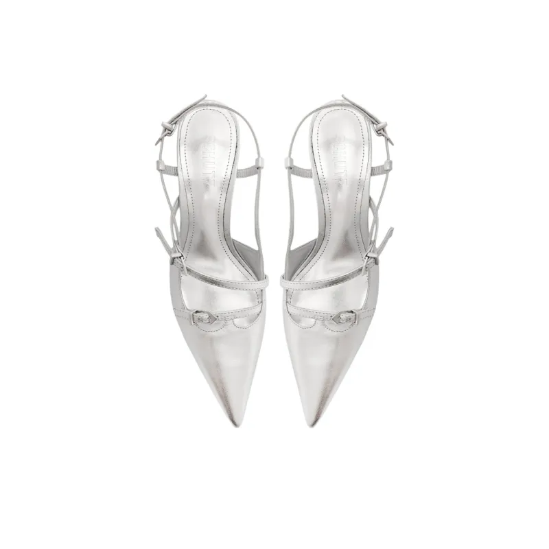 Schutz Stacy Slim Heel High Heels 6.3cm Women's Silver-3