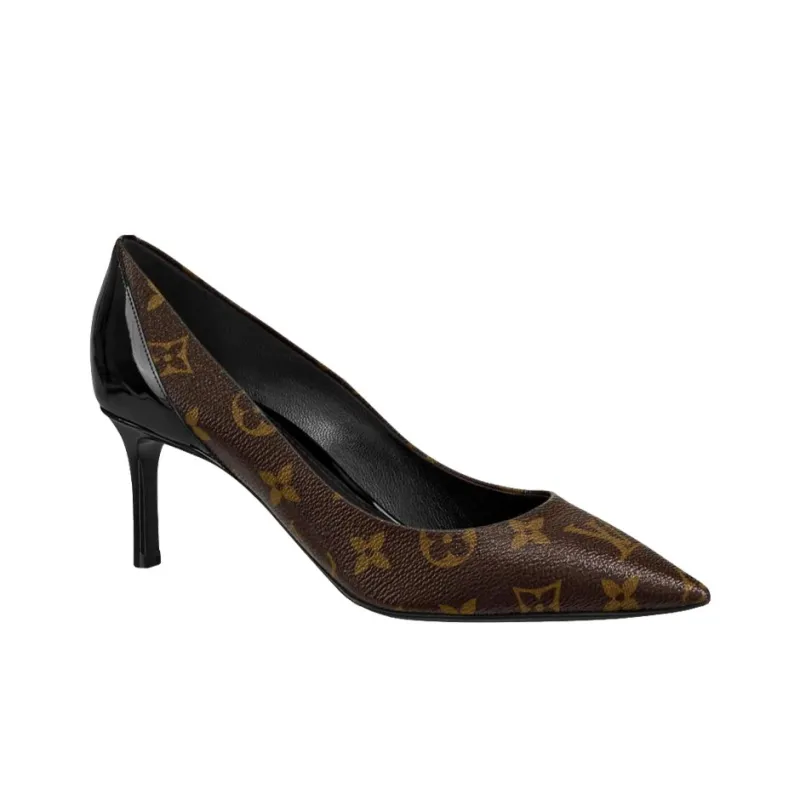 LOUIS VUITTON Chérie Slim Heel High Heels Women's Monogram Color-1