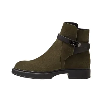 HERMES Veo Ankle Boots Men's Green