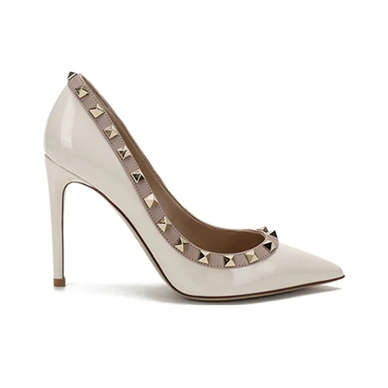 Valentino Rockstud High Heels Women's Milk White-1