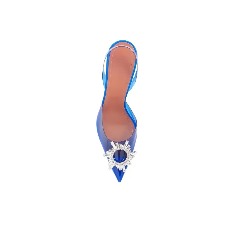 AMINA MUADDI Begum 95mm Glass PVC Sling Electric Blue-3