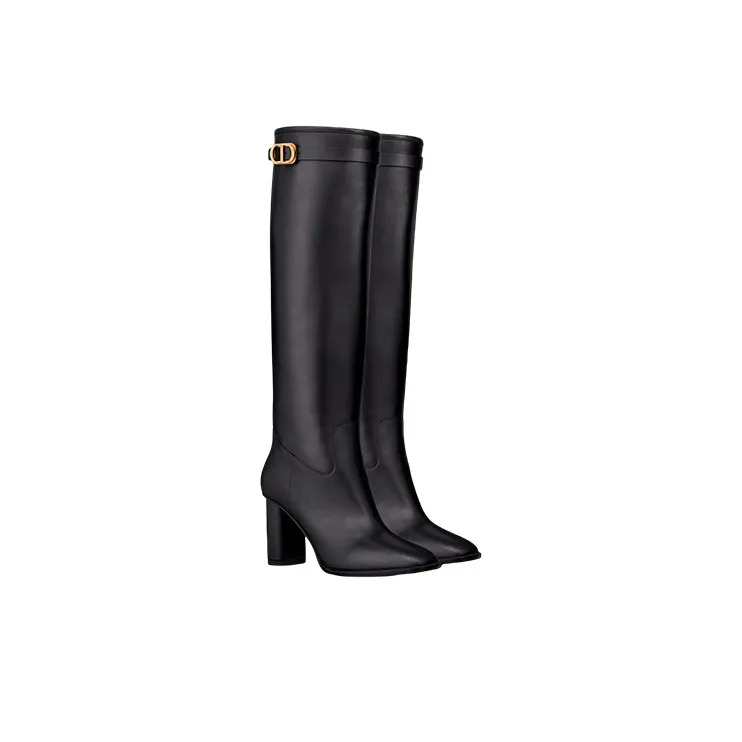 DIOR Empreinte Knee-High Boots 8cm Women's Black-1