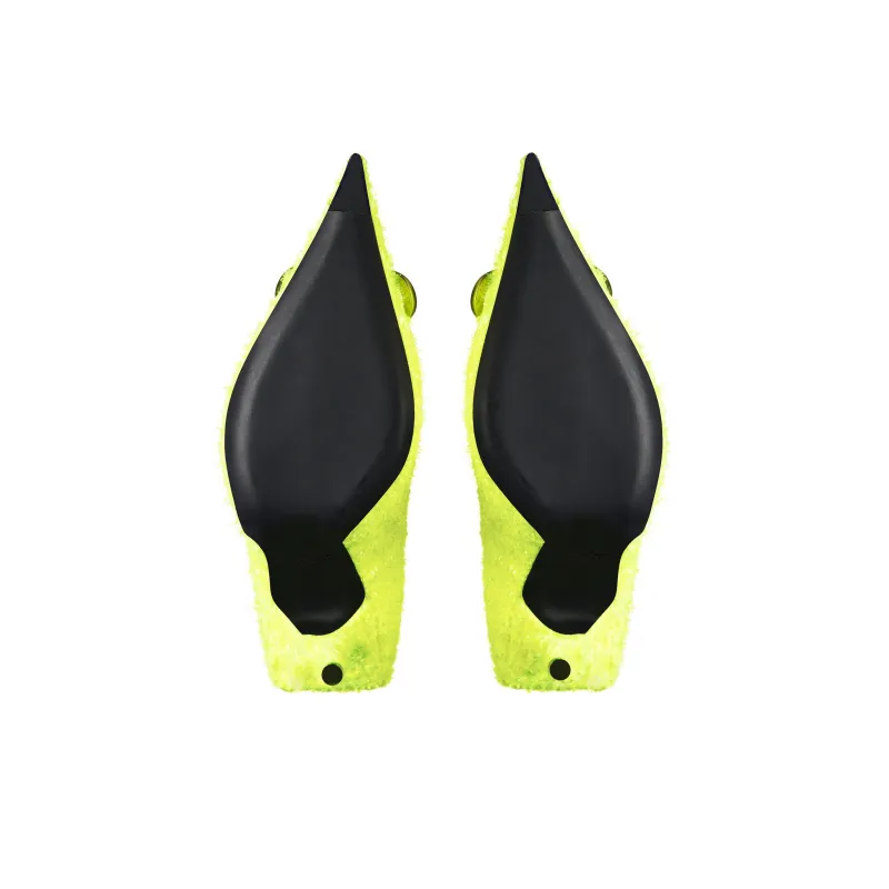 Balenciaga Knife Slim Heel High Heels 11cm Women's Neon Yellow-6