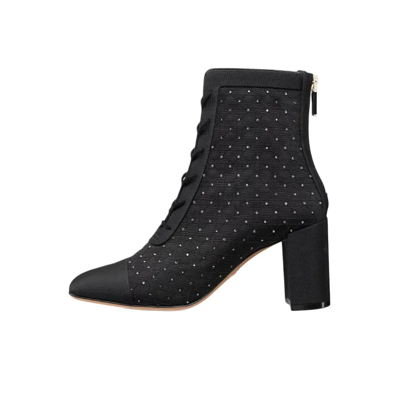 DIOR Naughtily D Ankle Boots 8cm Women's Black-0
