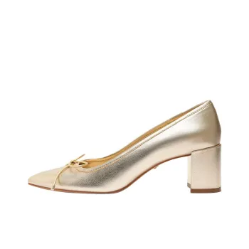 Schutz Arissa Block Chunky Heel High Heels 6.3cm Women's Light Gold