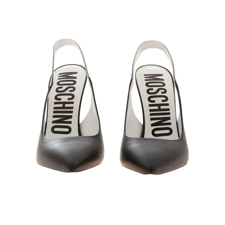 MOSCHINO Slim Heel High Heels 11cm Women's Black-3